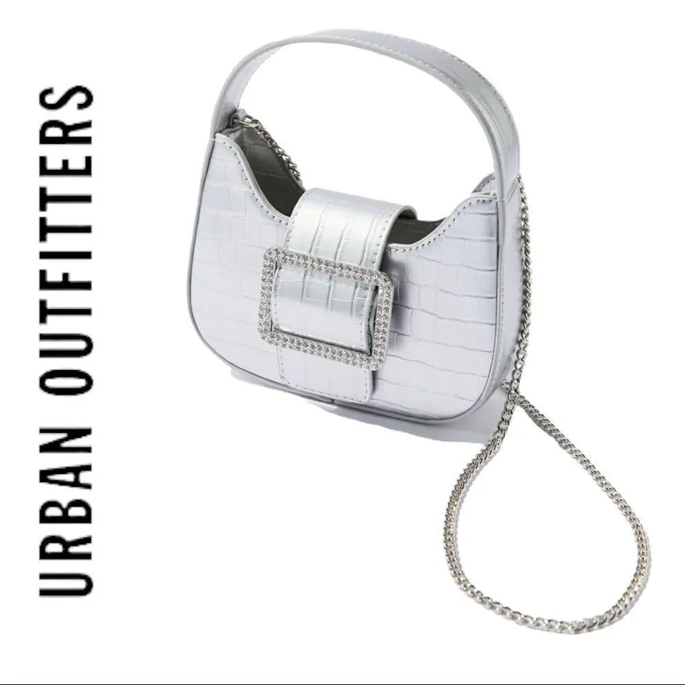 NEW Urban Outfitters UO Alison Silver Baguette Purse Bag